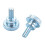 50pcs Adjustable Step Double Handle High Head Knurled Screw M5x14 4