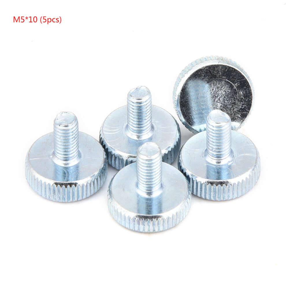 M5 Zinc Plated Flat Knurled Head Bolts (M5*10; 5Pcs) 323163240299