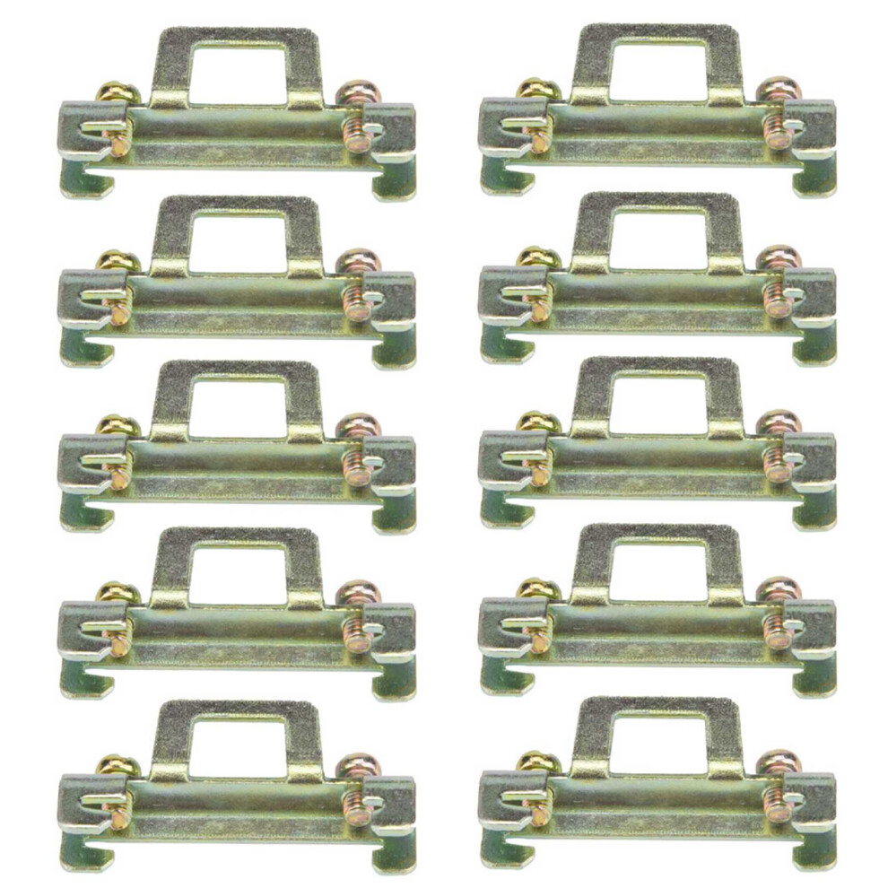 10Pcs Fixed Clamp Fasten Clip For 35Mm Din Rail (Metal Model 11) 323163242040