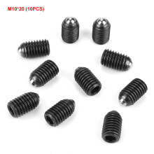 10x M10 Hex Socket Carbon Steel Ball Spring Plunger (20mm)