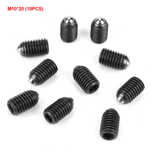 10x M10 Hex Socket Carbon Steel Ball Spring Plunger (20mm)