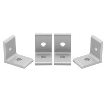 4x Aluminium-Eckverbinder 2020A, weiß