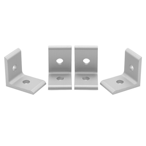 4x Aluminium-Eckverbinder 2020A, weiß