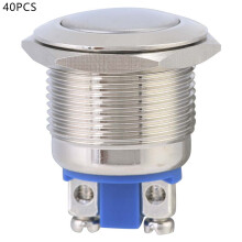 40Stk 19mm wasserdichter Drucktaster Schalter Auto-Reset 2-Pin