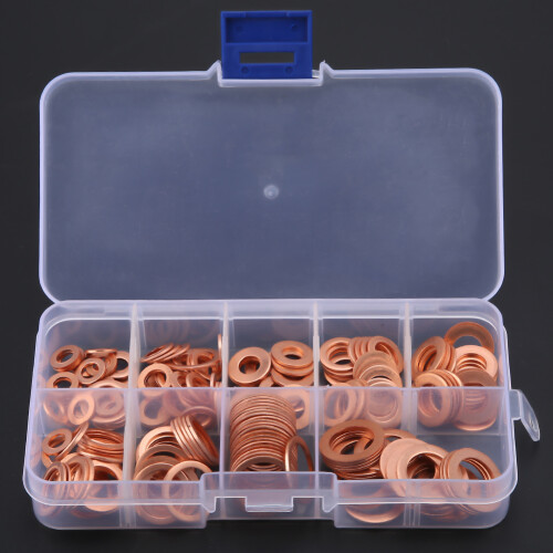 200x Kupferdichtungssatz M5-M14 Flachring 2