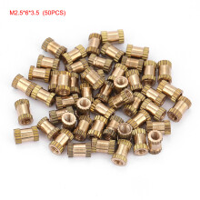 M2.5 Messing-Einpressmuttern Zylindrisch Riffel M2.5*6*3.5, 50Stk