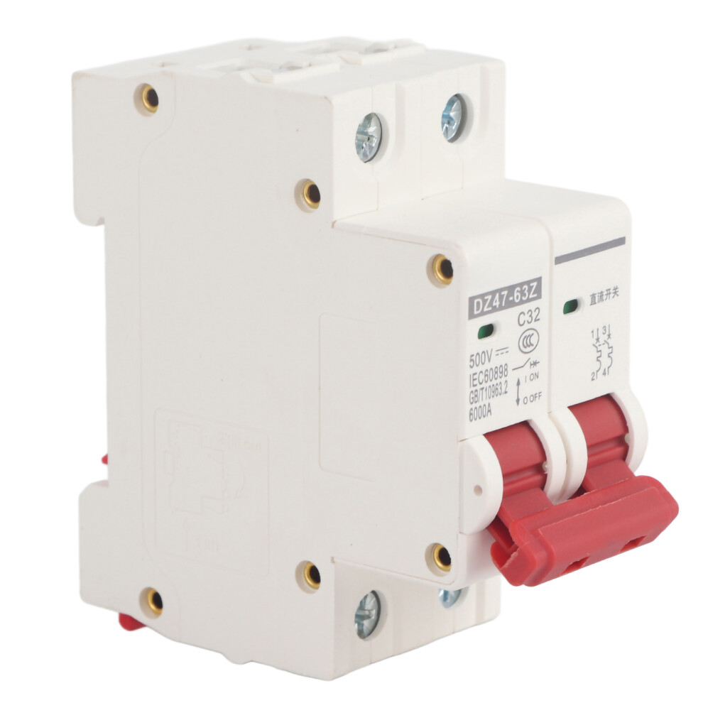 2P Dc 500V 32A Mini Circuit Breaker Mcb Safety Breaker Dz47-63Z-2P 323163242989