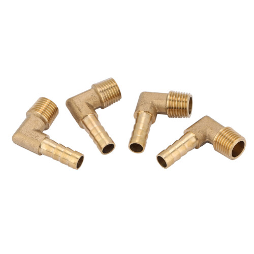 4x Messing-Ellbogenverschraubung G1/4" 8mm 1