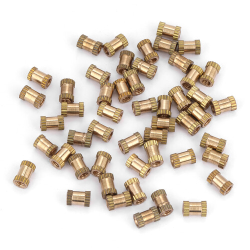 M2.5 Messing-Einpressmuttern Zylindrisch Riffel M2.5*6*3.5, 50Stk 1