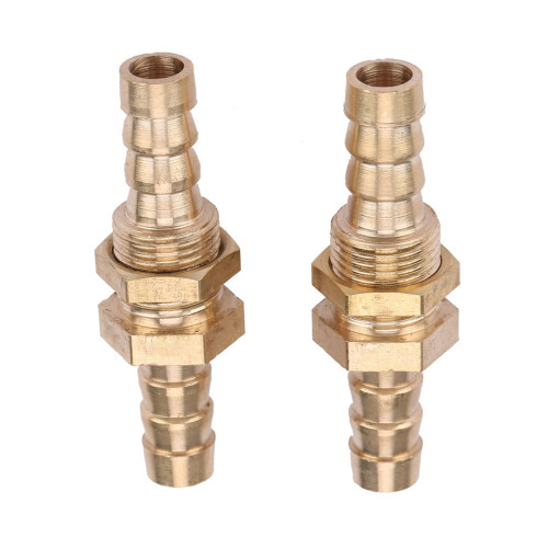 2x Messing Durchgangsverschraubung (10mm) 1