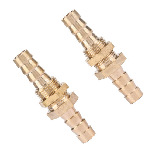 2x Messing Durchgangsverschraubung (10mm) 2