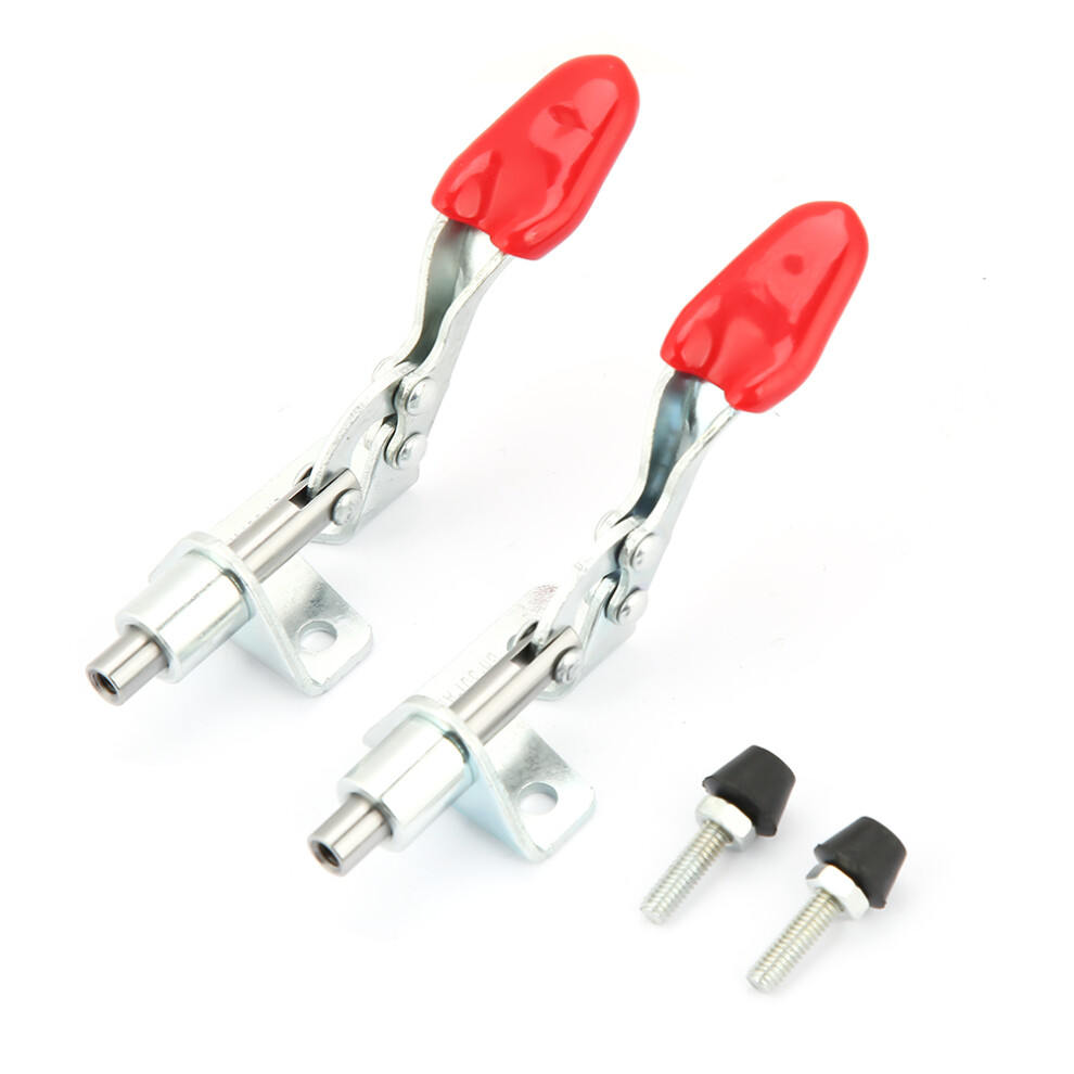 2Pcs Iron Galvanized Quick Fixed Push Pull Type Vertical Toggle Clamp 323163244228