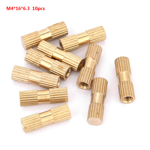 M4 10 Pcs Blind Hole Brass Knurled Insert Nut M4x16x6.3