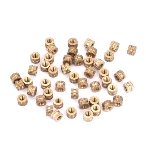 50 Pcs M3 Brass Knurled Insert Nuts M3x5x5.3 1