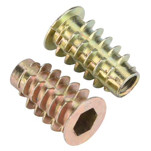 50 Stk M6 Sechskant-Einsatzmuttern für Holz (M6*20) 2