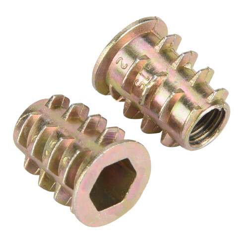 50Pcs M6 Zinc Alloy Hex Insert Nuts M6*15 2