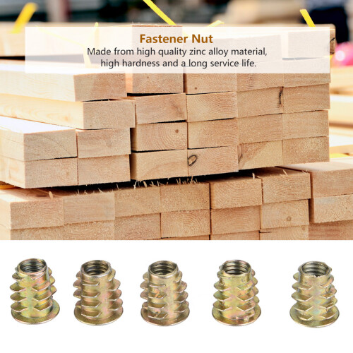 50 Stk M6 Sechskant-Einsatzmuttern für Holz (M6*12) 1
