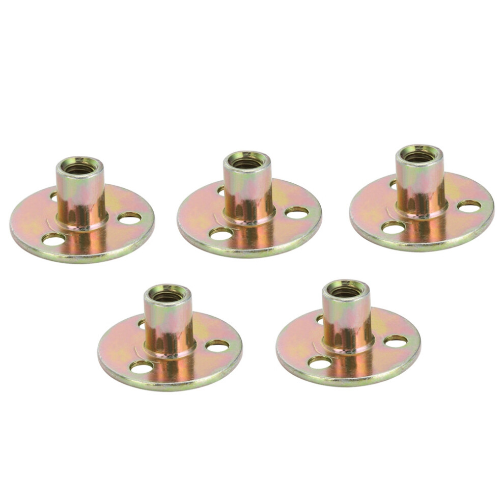 5Pcs Zinc Plated Three Hole Lock Nut Round Base Furniture Nuts (M8*37) 323163244129