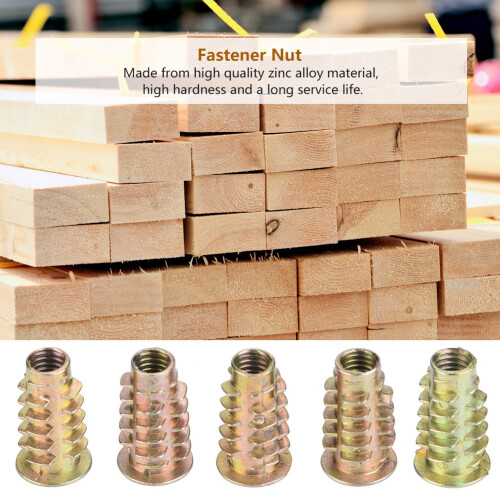 50 Stk M6 Sechskant-Einsatzmuttern für Holz (M6*20) 1