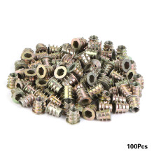 100x M4/M5 Sechskant-Einpresmuttern für Holz