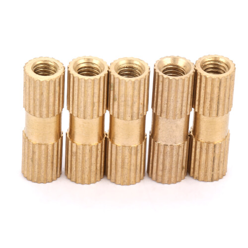 M4 10 Pcs Blind Hole Brass Knurled Insert Nut M4x16x6.3 1