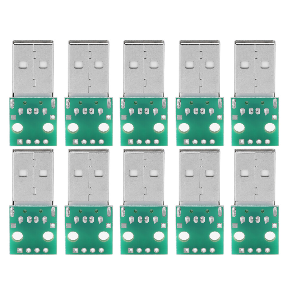 10Pcs Usb Type A Male Plug To Dip Adapter Board 4 Pin 2.54Mm Pitch 323163245256