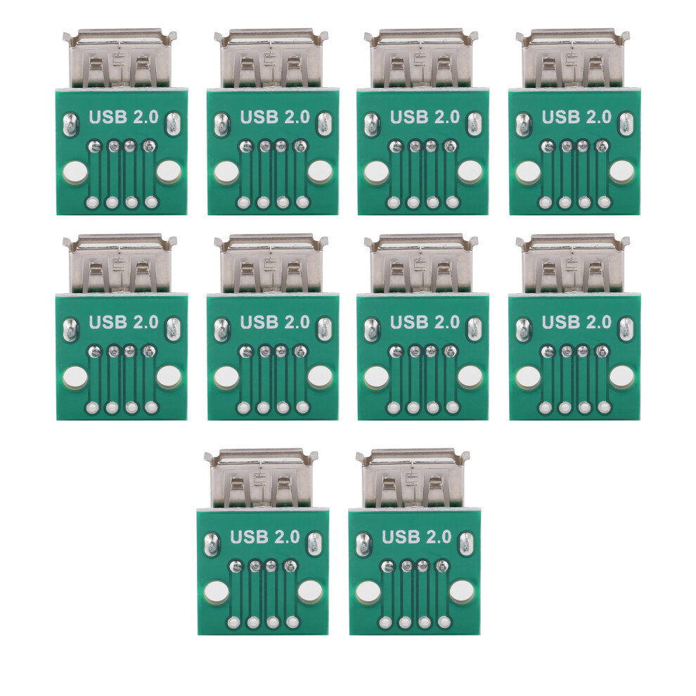 10Pcs Usb Type A Female Socket Breakout Dip 2.54Mm 323163245287