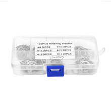 120tlg. Edelstahl-Spannring-Set 9-14mm mit Box