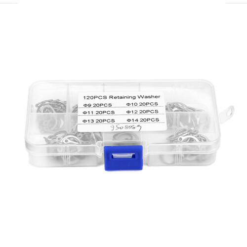 120tlg. Edelstahl-Spannring-Set 9-14mm mit Box