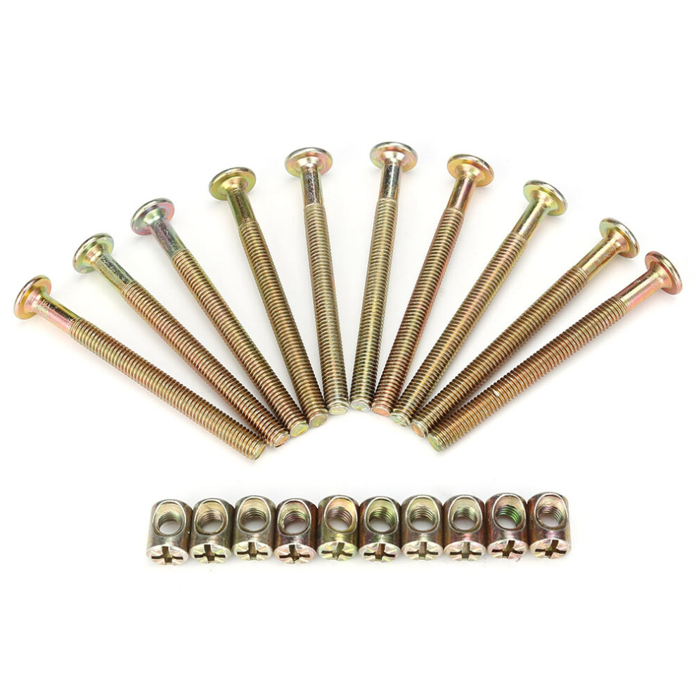 10Pcs M6 Carbon Steel 70Mm Furniture Bolts With 6Mm Barrel Nuts 323163244495