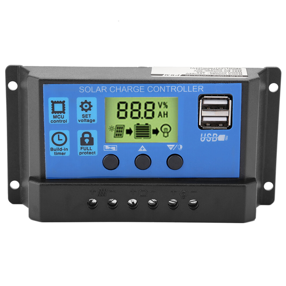 Pwm 12V 24V Dual Usb Solar Charge Controller 30A Lcd 323163246338