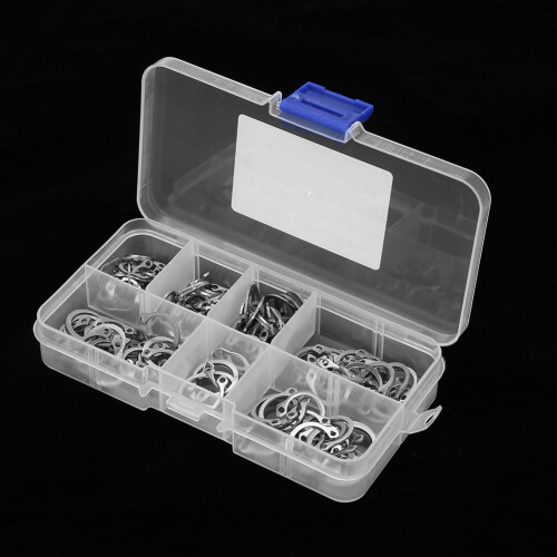120tlg. Edelstahl-Spannring-Set 9-14mm mit Box 2