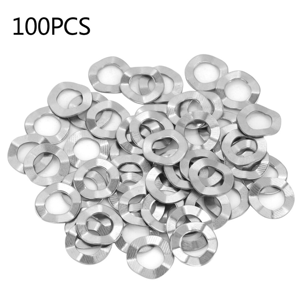 M6 50Pcs Stainless Steel Wave Washer Gasket Spring Washers Lock Tools 323163241142