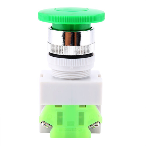 Green Mushroom Push Button Switch 22mm Auto Reset LAY37-11M 2