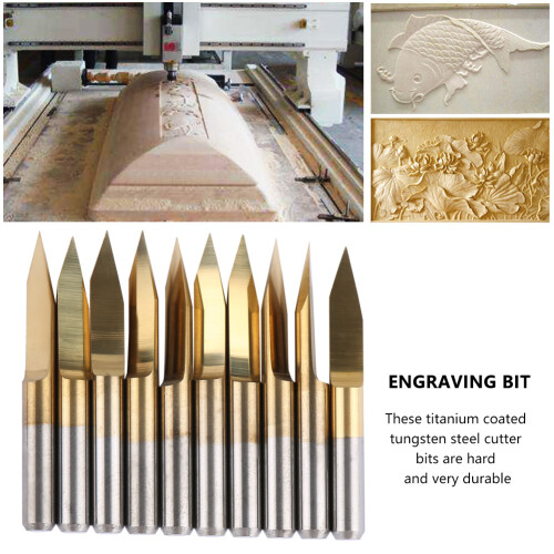 10x 3,175mm Titan-Wolfram Gravierbit 3,175*30*0,1 1