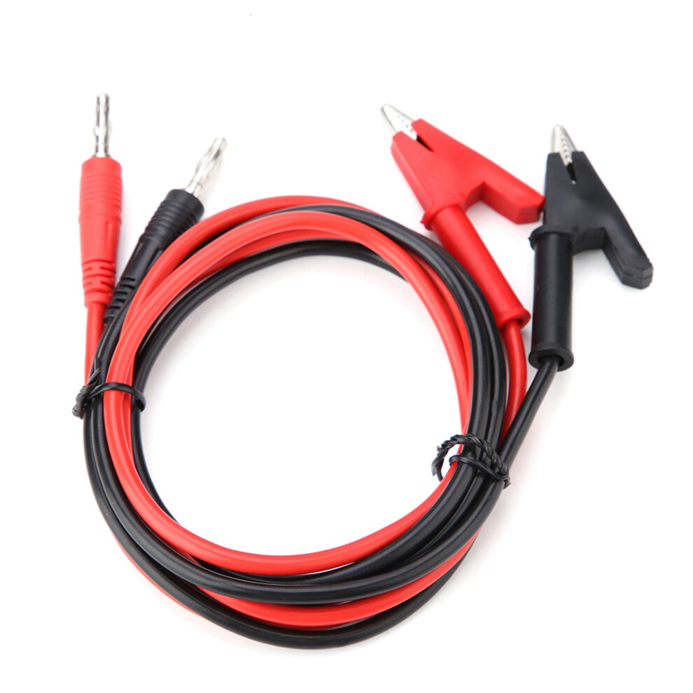 P1040 2Pcs Silicone Banana Plug Crocodile Clip Test Probe Lead 323163248011
