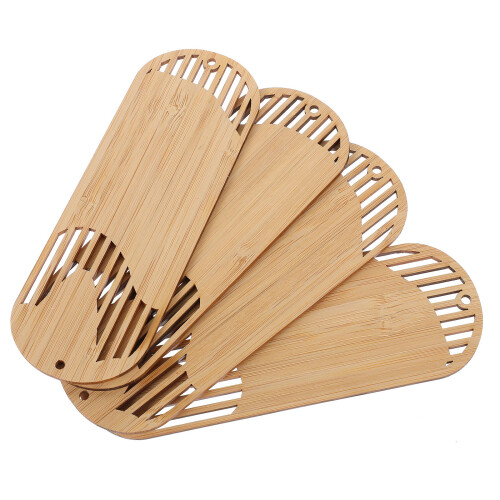 4Pcs Bamboo Bookmarks Brown Decorative Book Page Markers