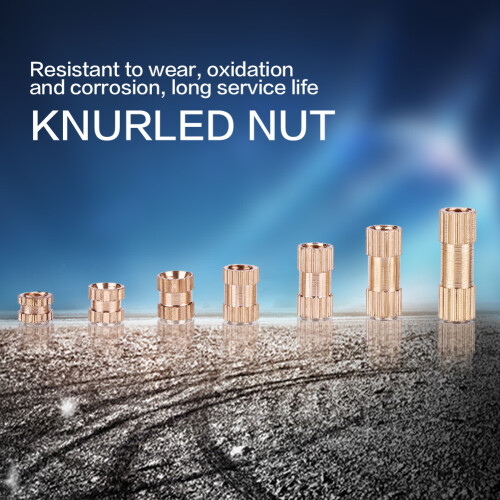210x M3 Messing-Zylinder-Knurl-Mutter mit Gewinde 1