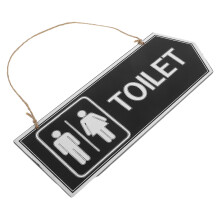 Toiletten Schild Damen Unisex Badezimmer Holz Hängend Tür