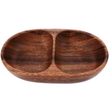 Kitchen Schalen Mit Fächern Geteilter Holzteller Dunkelbraun 1 Set