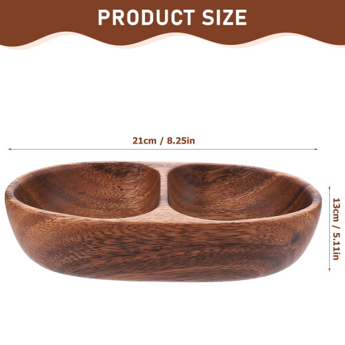 Kitchen Schalen Mit Fächern Geteilter Holzteller Dunkelbraun 1 Set 1