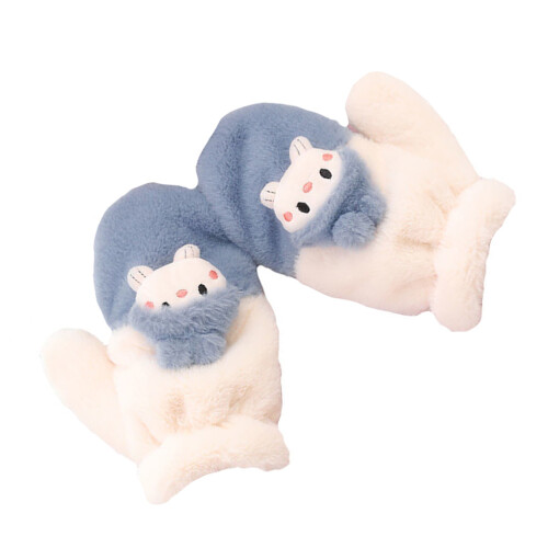 1Paar Weiche Plüsch Winterhandschuhe Cartoon Hand Schutz