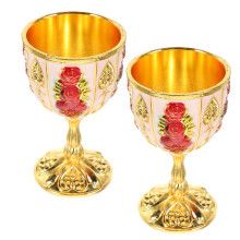 2 stück vintage weinbecher aus eisen, trink- und hochzeitsbecher