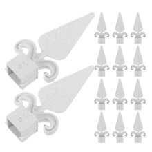 20Pcs White Plastic Outdoor Fence Decor Accessories Finials