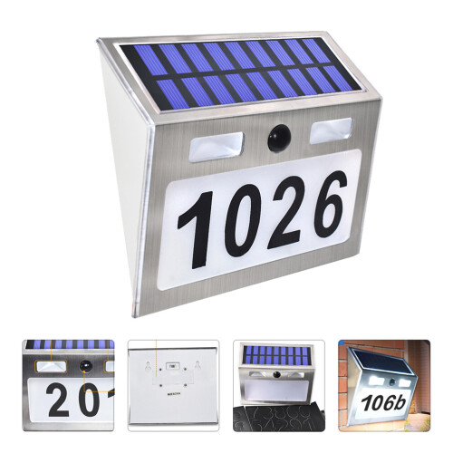 1Set Solar Türnummernleuchte Wand Induktionsleuchte 2