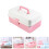 Pink Handheld Storage Box PP Multi-Layer Art Organizer 3