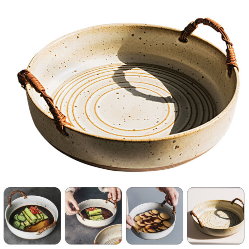 Amphora Snackteller Aus Keramik Mit Rattan 2