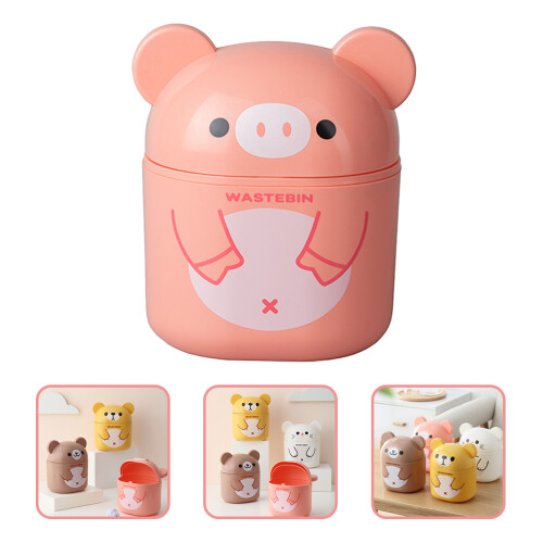 Bedroom Trash Can Wastebasket Pink PP 1Pack 1