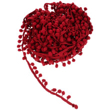 2Stk Rote Pompon-Kugeln Besatz Für Kleidung Und Diy-Accessoires
