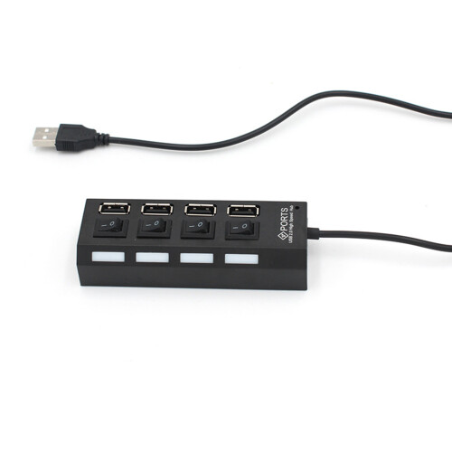 Usb Hub Mit 4 Sockets Unabhängigem , Usb 2.0 (Schwarz) 1